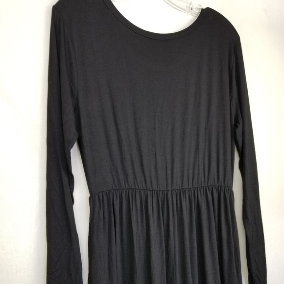 NEW Black Scoop Back Maxi Lounge Dress Sz L - Picture 4 of 10